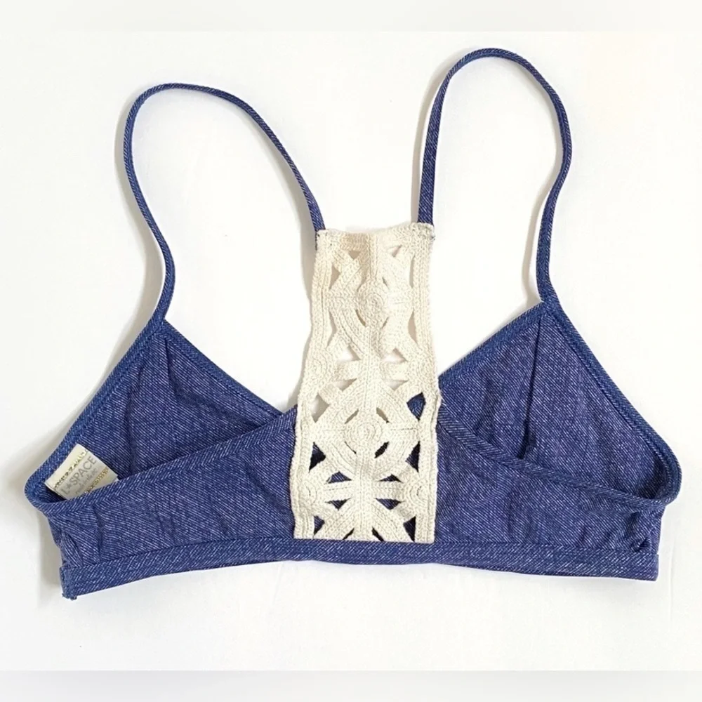L*Space Nanette Dreamer Denim Bikini Top - Size S